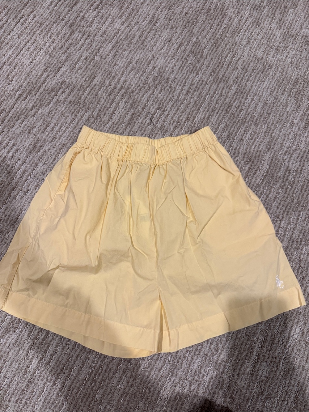 Sporty & Rich Almond Elastic-Waist Shorts